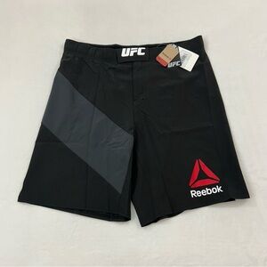 Reebok Combat UFC Black Gravel Octagon Trunk Athletic MMA Board Shorts Men’s 36